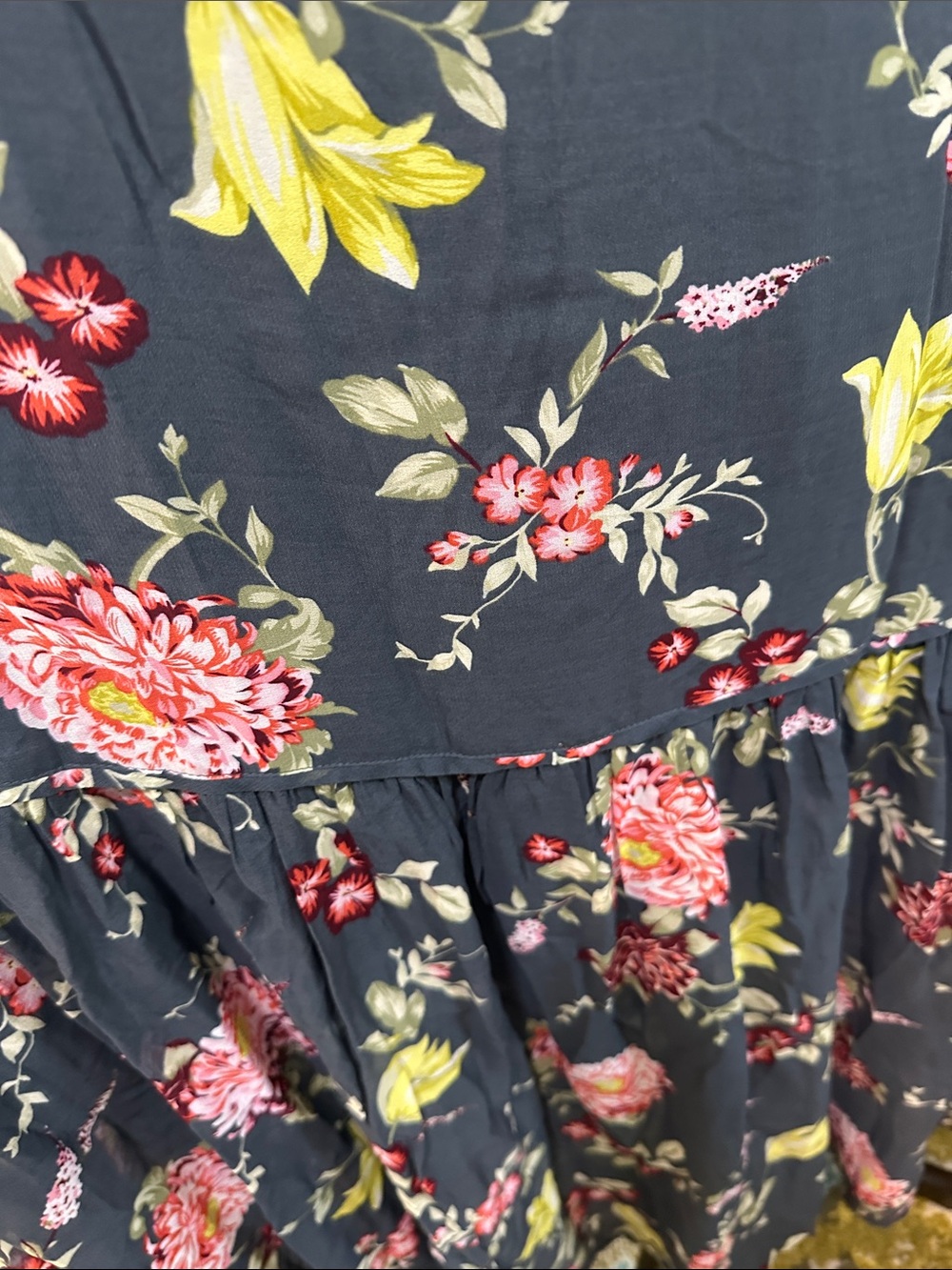 New Anthropologie EVELIN Small
Blue Green Grey Tone Tiered Floral Peasant Maxi - Picture 10 of 17